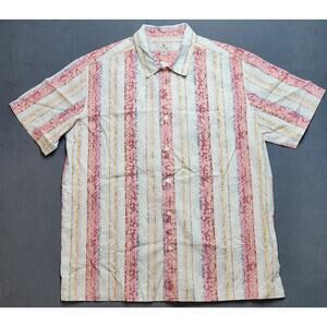 Solitude Mens Size XL Shirt Tropical Floral Hawaiian Casual Summer Cruise Vaca‎